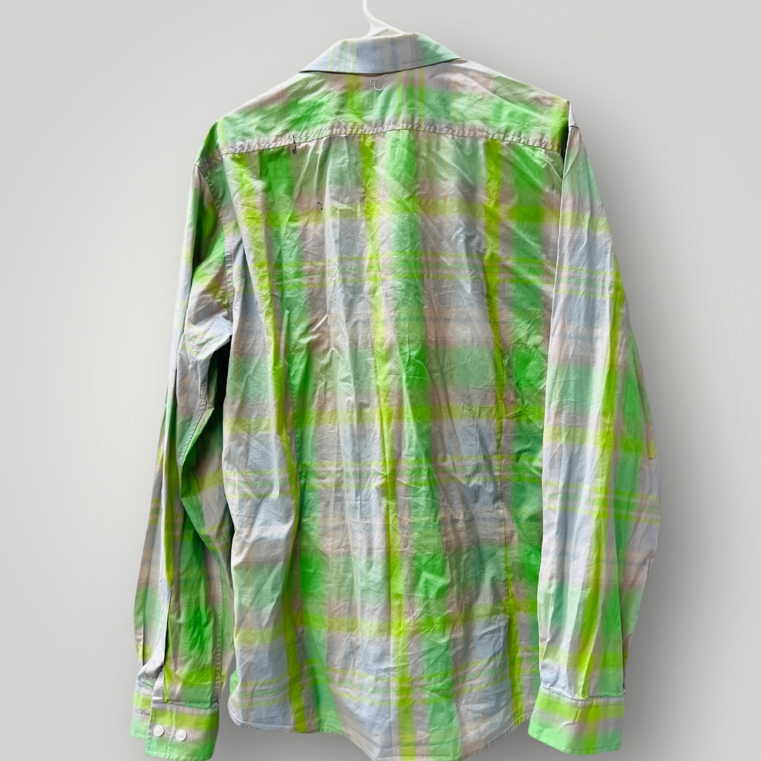 CUTLER + CO / green + grey plaid shirt / XL (3899028284966751818)