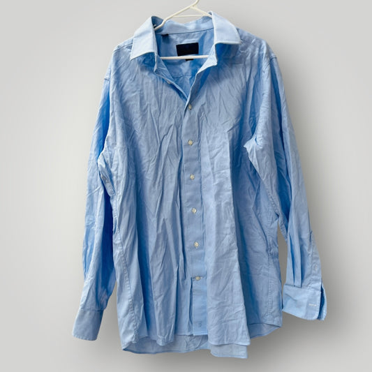 DAVID DONAHUE / blue dress shirt / trim / 18 / 36-37 (3899028306420577996)