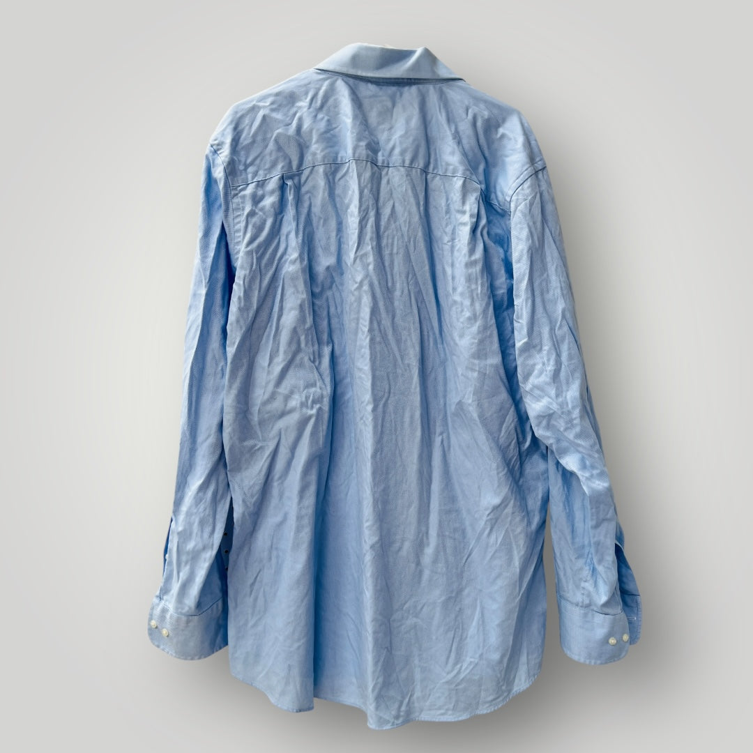 DAVID DONAHUE / blue dress shirt / trim / 18 / 36-37 (3899028308643681477)