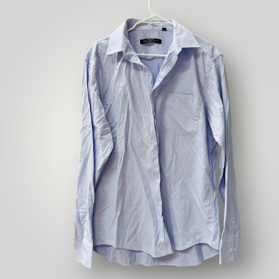 FARAH CLASSIC / blue cotton shirt / 42 (3899028310950898647)