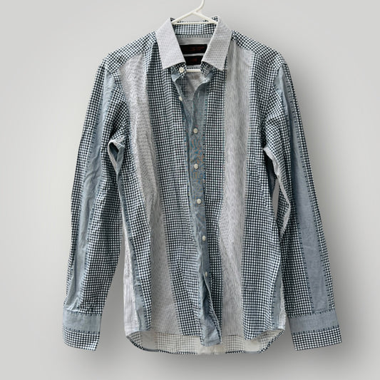 BOSSINI LONDON / striped + checked shirt / M (3899028318997371957)