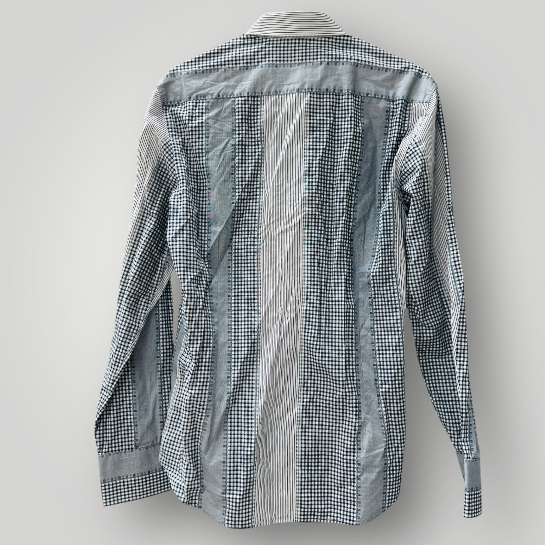 BOSSINI LONDON / striped + checked shirt / M (3899028321497567446)