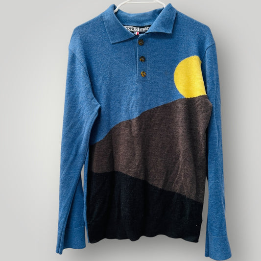 WORLD BRAND NZ / 'before sunset' merino polo / s (3899028361863569514)