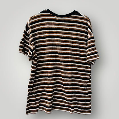 STUSSY / brown striped tee / m (3899028374341640910)