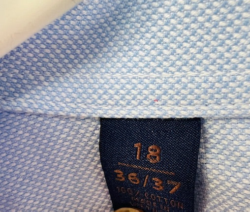 DAVID DONAHUE / blue dress shirt / trim / 18 / 36-37 (3899122212387627144)