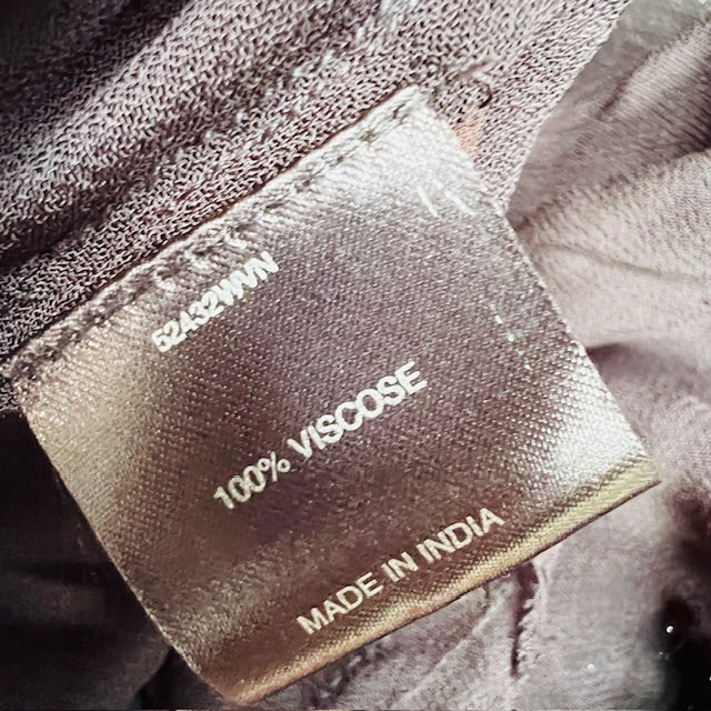 STORM / semi sheer black dress with beaded fringing to sleeves / 14 (3899197741992307787)