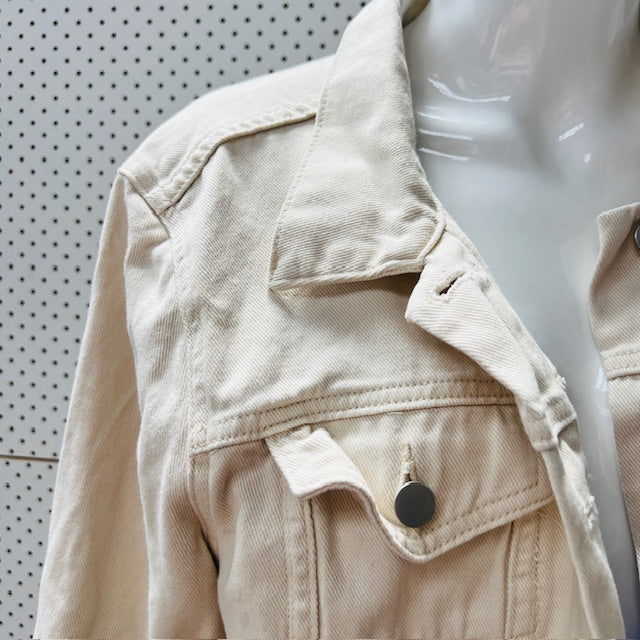 DENIM / cream denim jacket / L (3899197763082349823)