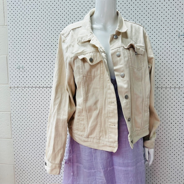 DENIM / cream denim jacket / L (3899197764529613994)