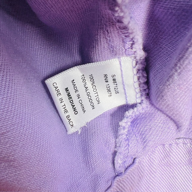 LOVE TREE DENIM / lavender denim jacket with ruffles / m (3899197766240390191)