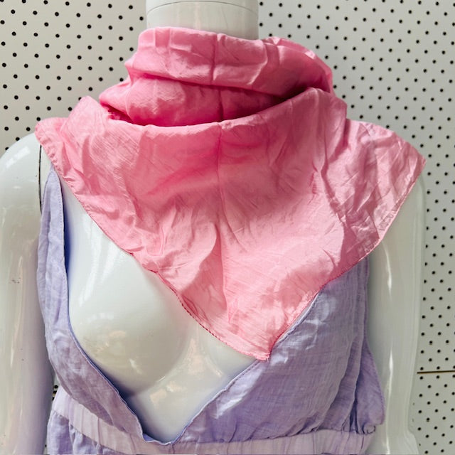 pure silk / pink square scarf (3899197783022199102)