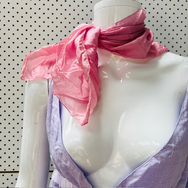 pure silk / pink square scarf (3899197786820034384)