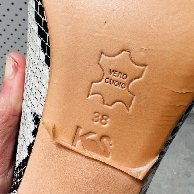 KATE SYLVESTER / snake print block heel pumps / 38 / $499 rrp (3899197816524642452)