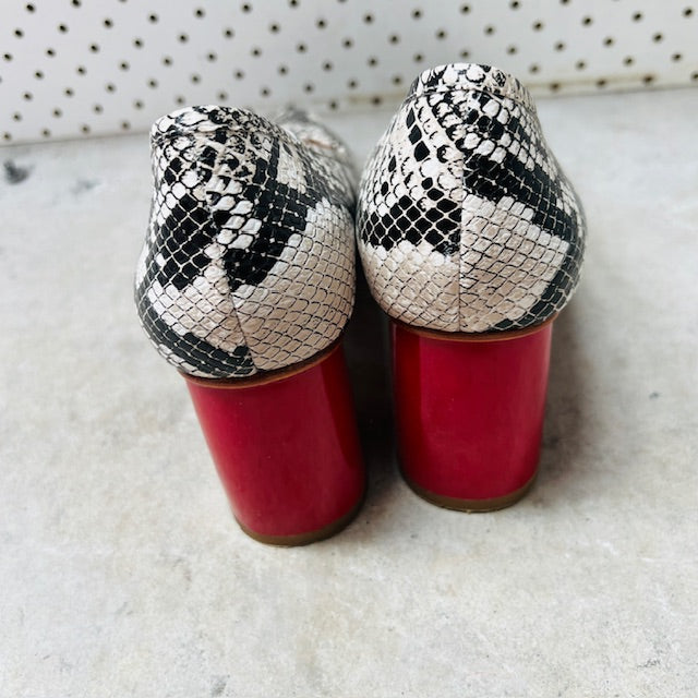KATE SYLVESTER / snake print block heel pumps / 38 / $499 rrp (3899197822515719358)