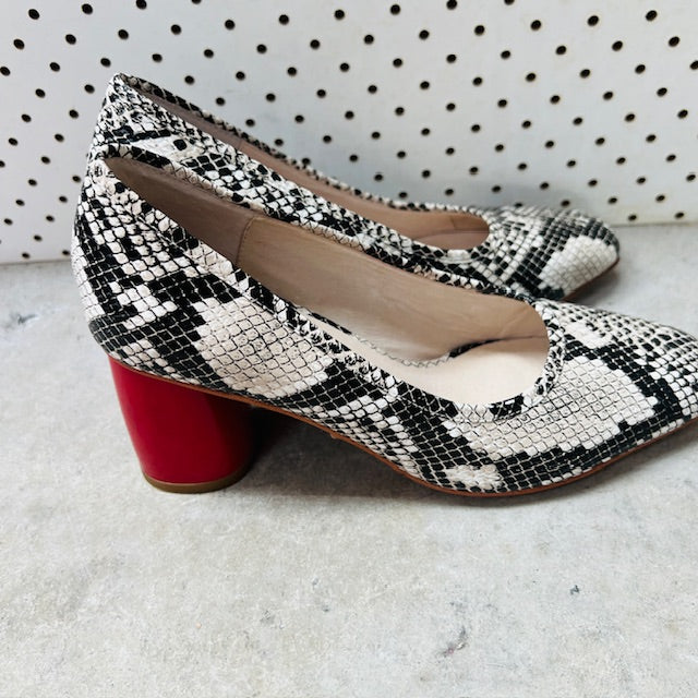 KATE SYLVESTER / snake print block heel pumps / 38 / $499 rrp (3899197823989100098)