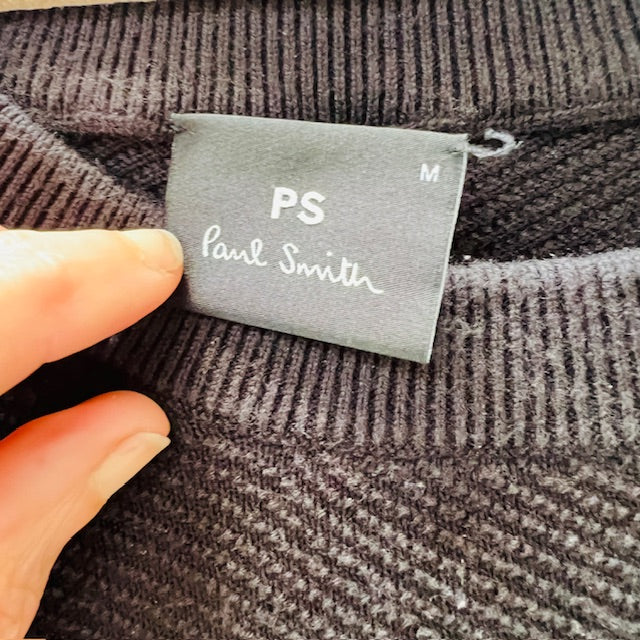 PAUL SMITH / black jumper with coloured stitching to sides / m (3899197850468534554)