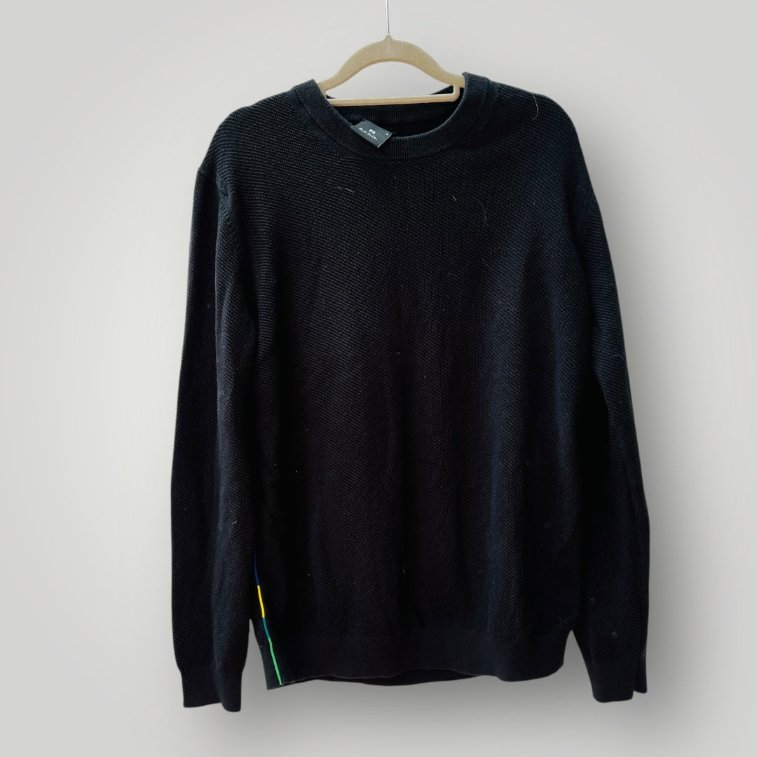 PAUL SMITH / black jumper with coloured stitching to sides / m (3899198034662373293)