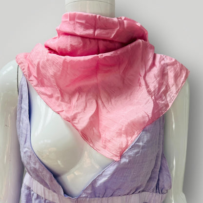 pure silk / pink square scarf (3899198065926656144)