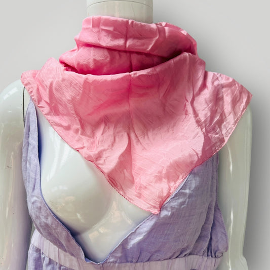 pure silk / pink square scarf (3899198065926656144)