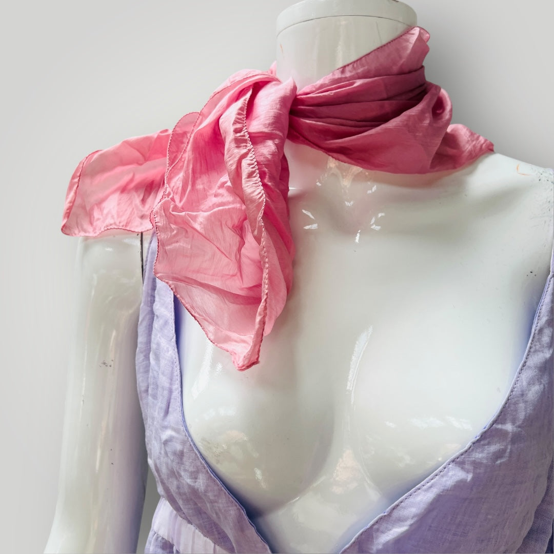 pure silk / pink square scarf (3899198067570687646)