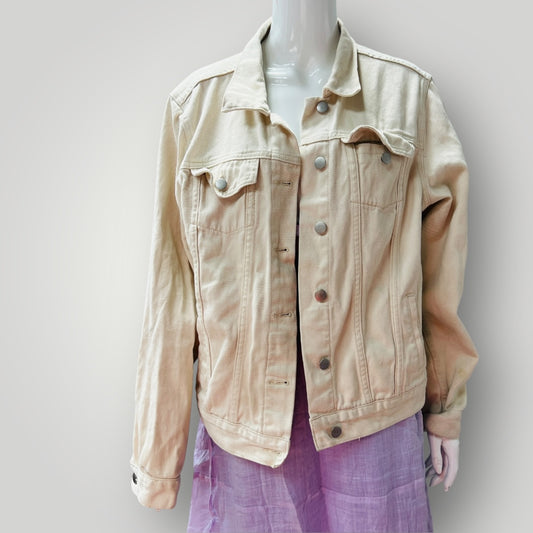 DENIM / cream denim jacket / L (3899198081008356711)