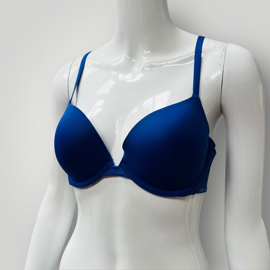 CALVIN KLEIN / underwired blue bra / approx 8b/c (3899531387630299137)