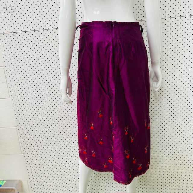 FRENCH CONNECTION / beaded silk skirt / 12 (3899540100972190608)