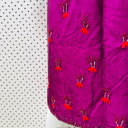 FRENCH CONNECTION / beaded silk skirt / 12 (3899540102787477997)