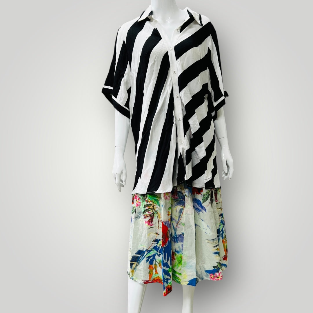 Dissh / Carlie White / Black Vacation Shirt / 14 / new with tags (3899543485239089834)