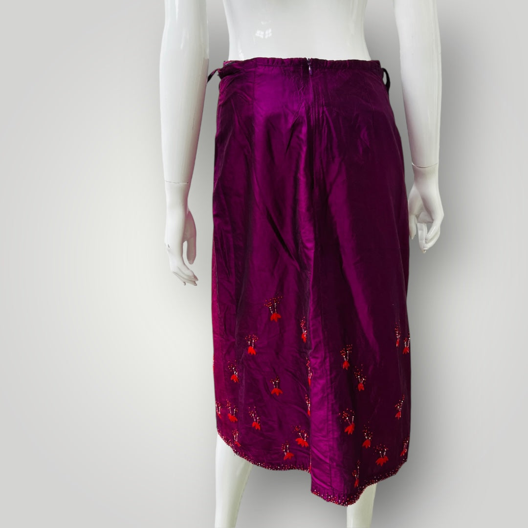 FRENCH CONNECTION / beaded silk skirt / 12 (3899543492093159677)