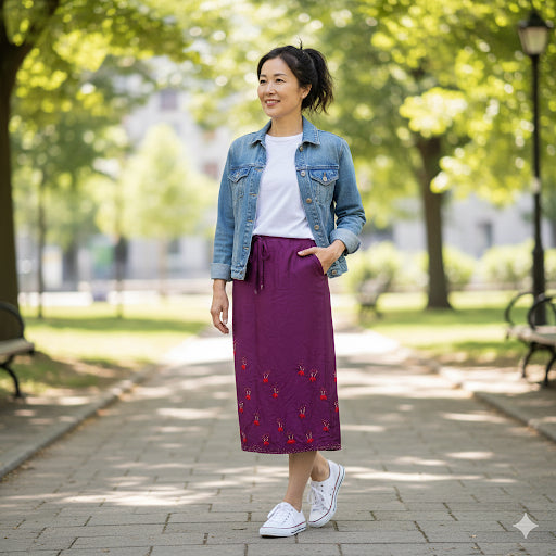 FRENCH CONNECTION / beaded silk skirt / 12 (3899621890412767550)