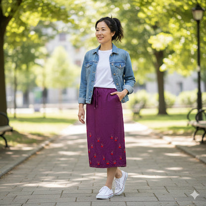 FRENCH CONNECTION / beaded silk skirt / 12 (3899621890412767550)
