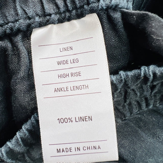 JUST JEANS / navy linen wide legged pants / s (3899707980194751003)