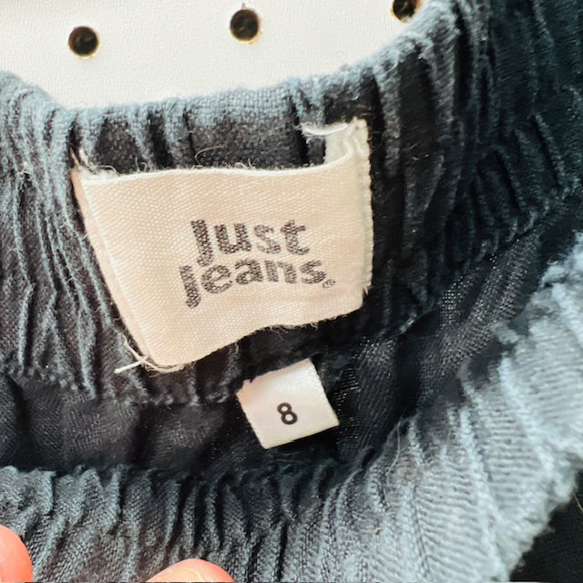 JUST JEANS / navy linen wide legged pants / s (3899707983927302166)