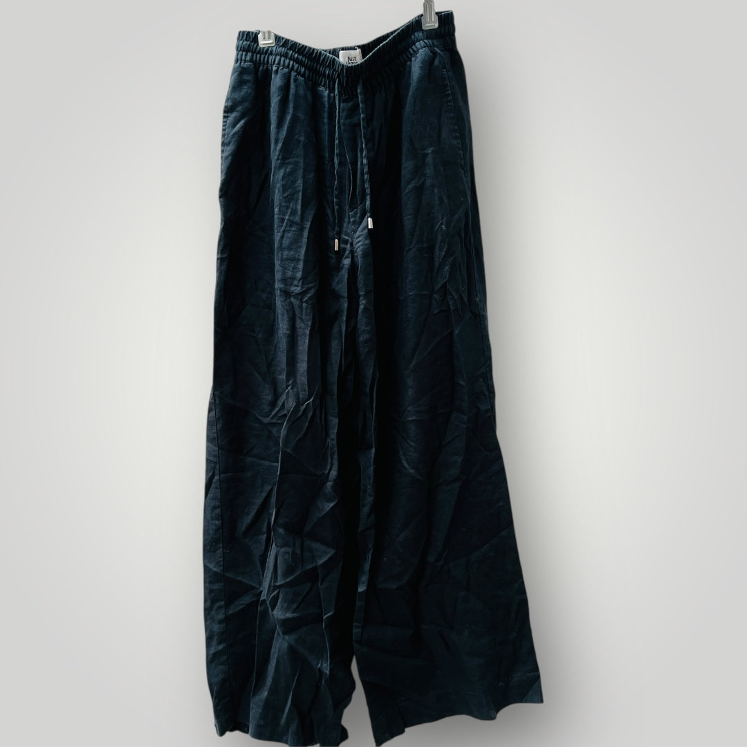 JUST JEANS / navy linen wide legged pants / s (3899708313510427677)