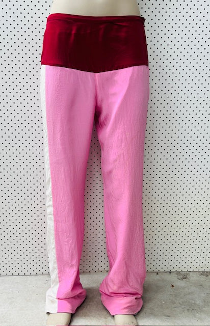 RUBY / pink silk pants / s (3899723947717782565)