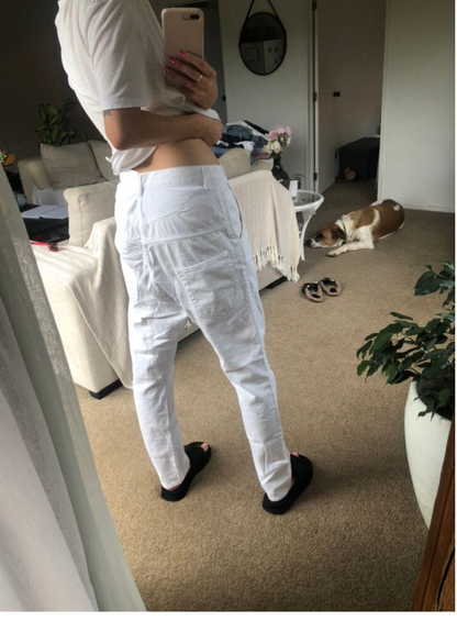 BASSIKE / low slung white jeans / 30 / made in japan (3899725520982770925)