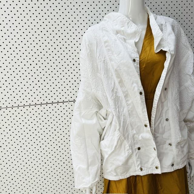 1980s british vintage / CAVATINA / white batwing jacket / m (3899807731681162535)