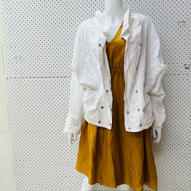 1980s british vintage / CAVATINA / white batwing jacket / m (3899807735954828866)