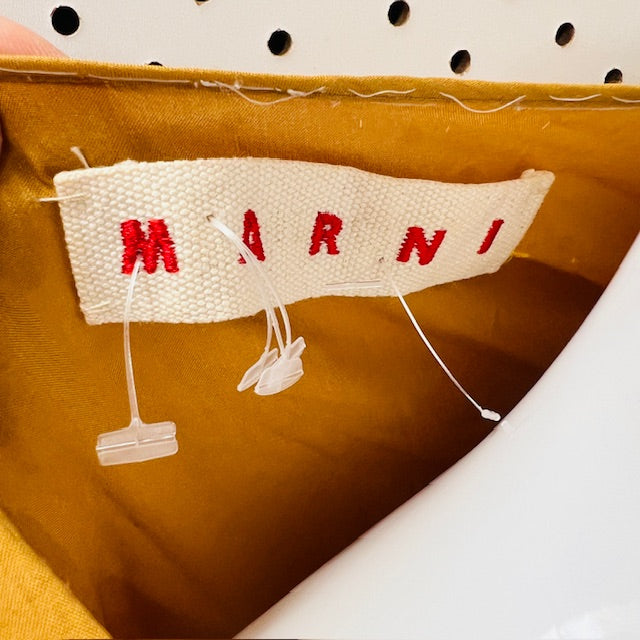 2000s vintage MARNI / silk dress in mustard / s (3899807763340350490)