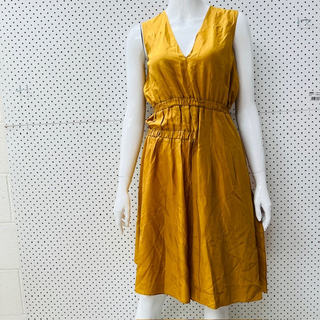 2000s vintage MARNI / silk dress in mustard / s (3899807769449930903)