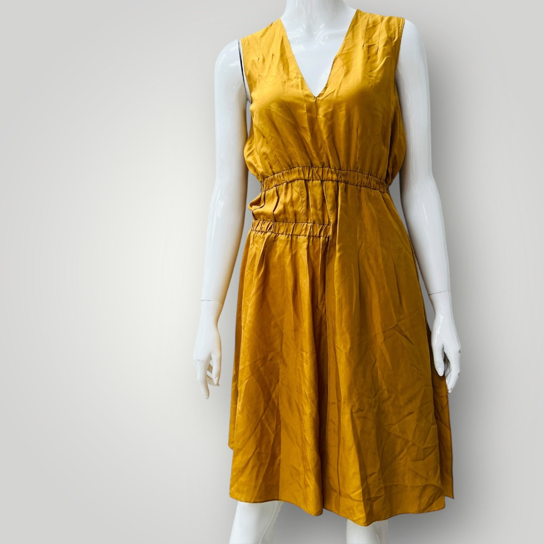 2000s vintage MARNI / silk dress in mustard / s (3899808012412979024)