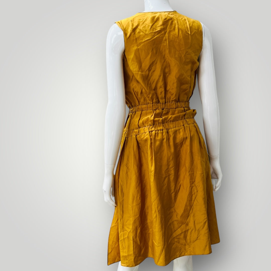 2000s vintage MARNI / silk dress in mustard / s (3899808014126737674)