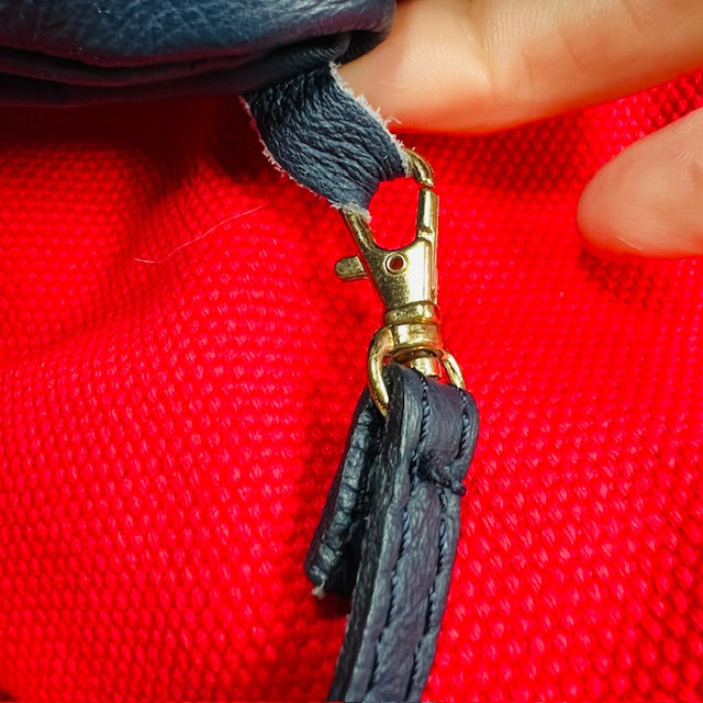 made in italy / genuine leather small cross body bag / deep blue (3900218889964491137)