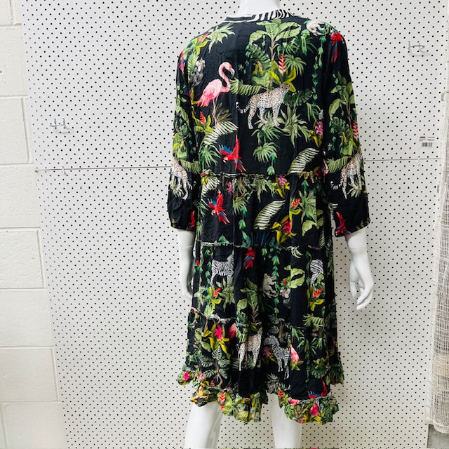 LULALIFE / jungle print dress / L (3900237333551715903)