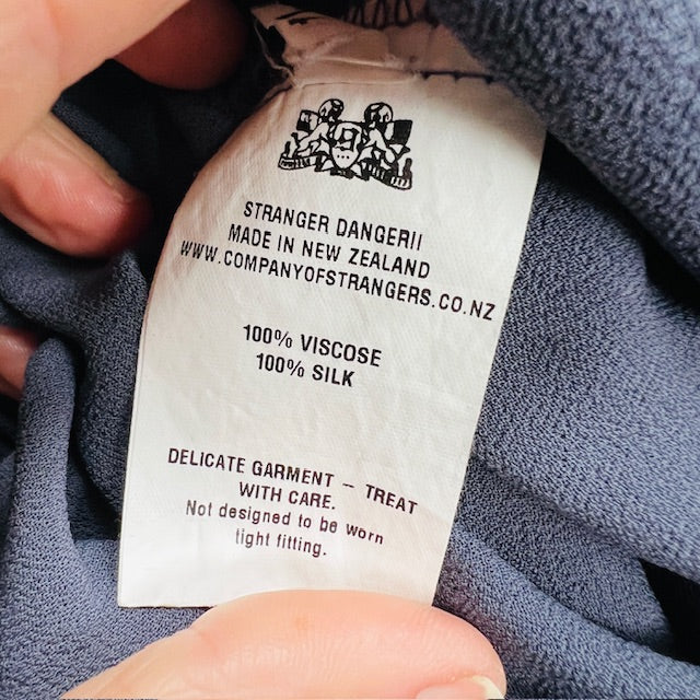 company of strangers / sheer dress with ruched sides / silk / s (3900237354657063456)