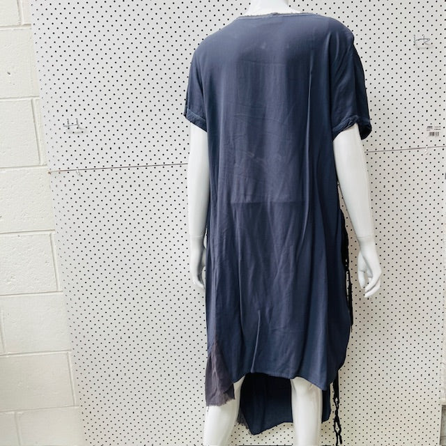 company of strangers / sheer dress with ruched sides / silk / s (3900237359432464715)