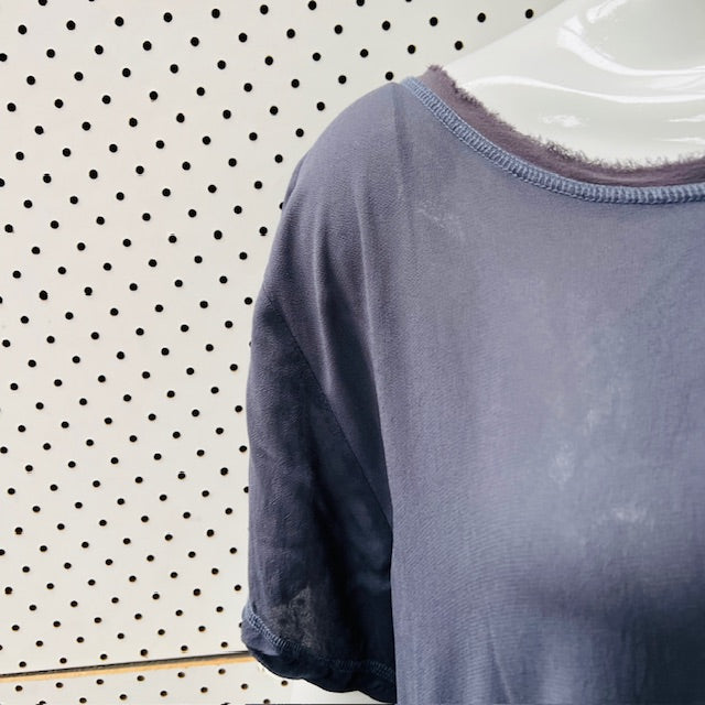 company of strangers / sheer dress with ruched sides / silk / s (3900237363454318914)