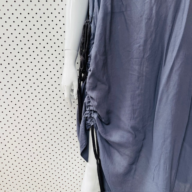 company of strangers / sheer dress with ruched sides / silk / s (3900237364991233070)