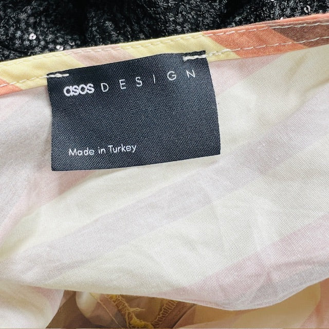 ASOS DESIGN / shirred long sleeve maxi dress in stripe / s (3900237422791295711)