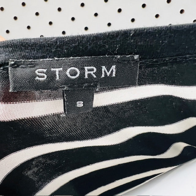 STORM / full length striped dress / s (3900237443536519847)